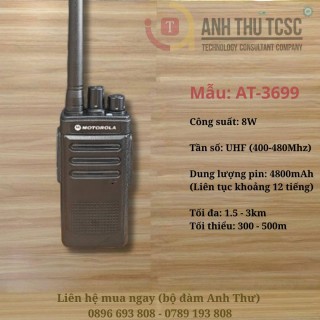 Bộ đàm Motorola AT-3699 công suất 8W, pin 4800mAh đàm thoại khoảng 12 tiếng, khoảng cách thực tế 1.5-3km. thumb