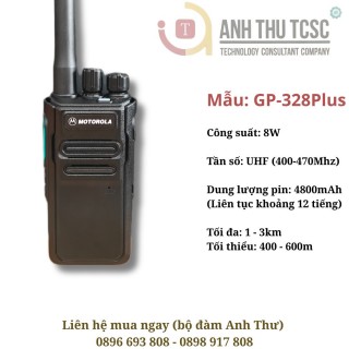 Bộ đàm Motorola GP-328Plus công suất 8W, pin 4800mAh đàm thoại khoảng 12 tiếng, khoảng cách thực tế lên đến 3km. thumb