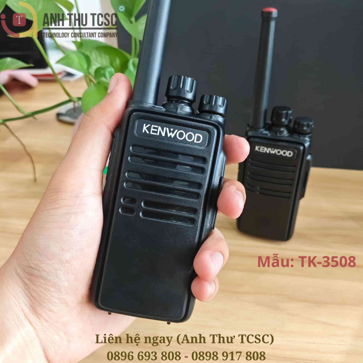 Bộ đàm Kenwood TK-3508 liên lạc ổn định cho công trình, thiết kế cầm tay chắc chắn với trọn bộ phụ kiện đi kèm | Anh Thư TCSC Phân Phối