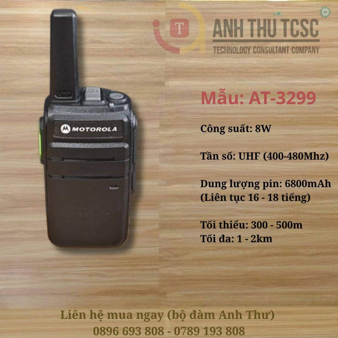 Bộ đàm Motorola AT-3299 8W nhà hàng công trình pin trâu